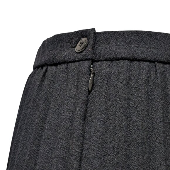 Vintage Pendleton Womens Size 6 Black Pleated 100% Pure New Wool Midi Skirt - Picture 5 of 8